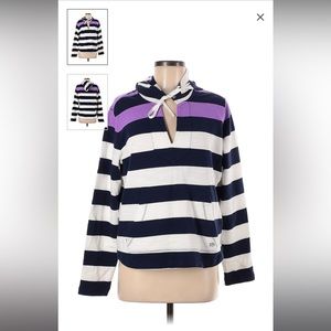 Southern Tide Blue White Purple Stripe Hoodie Size M